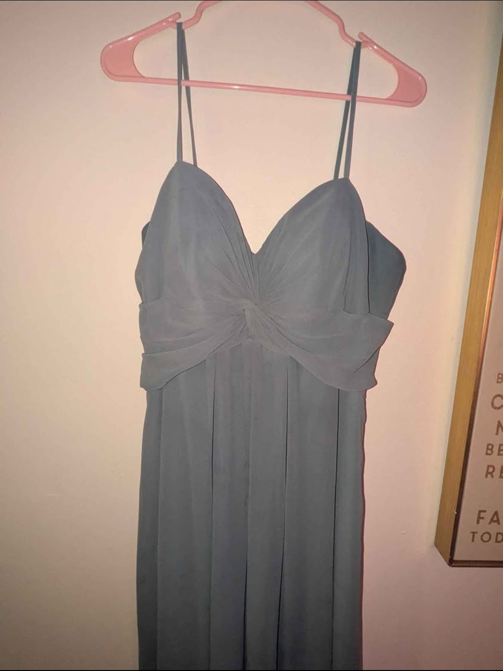 Spaghetti Strap Chiffon Maxi Dress in Slate Gray